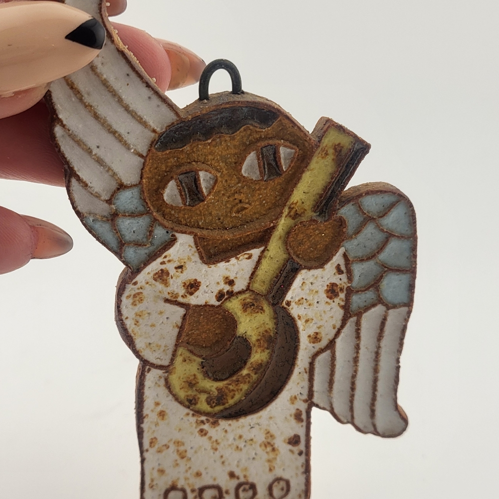 Vintage Ceramic Angel Christmas Ornament Handcrafted By St Andrew's Priory Monks